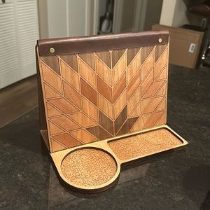 Book Nook/Page Holder with Cup Holder. Secret Compartment for Phone